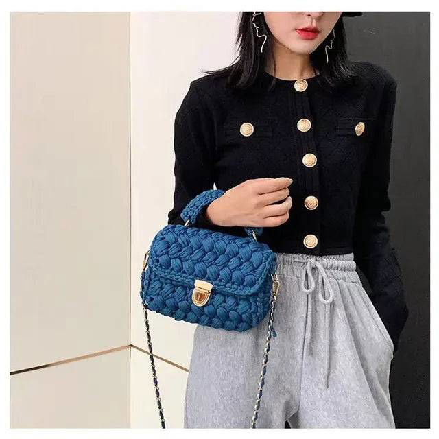 Crochet Woven Tassel Crossbody Bag - Ra The Boutique -  - #tag1# - #tag2#