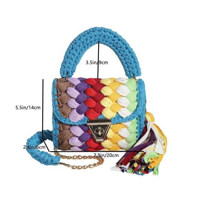 Crochet Woven Tassel Crossbody Bag - Ra The Boutique -  - #tag1# - #tag2#