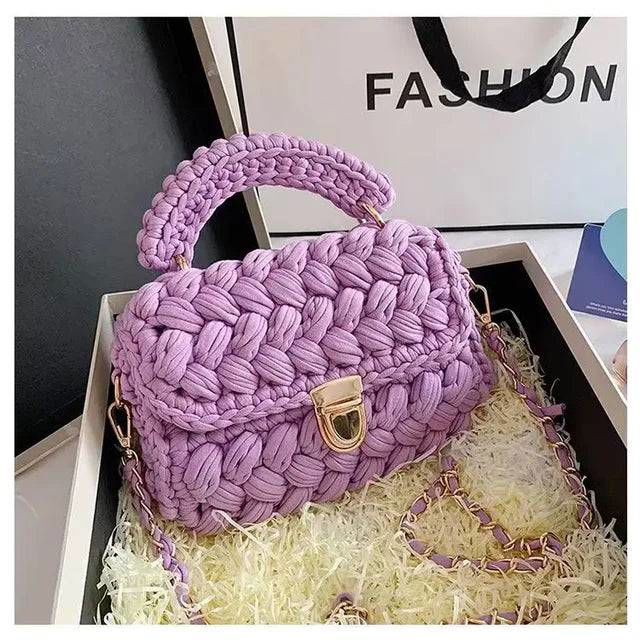 Crochet Woven Tassel Crossbody Bag - Ra The Boutique -  - #tag1# - #tag2#
