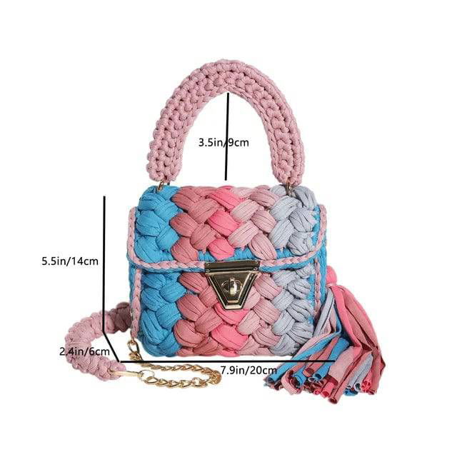 Crochet Woven Tassel Crossbody Bag - Ra The Boutique -  - #tag1# - #tag2#