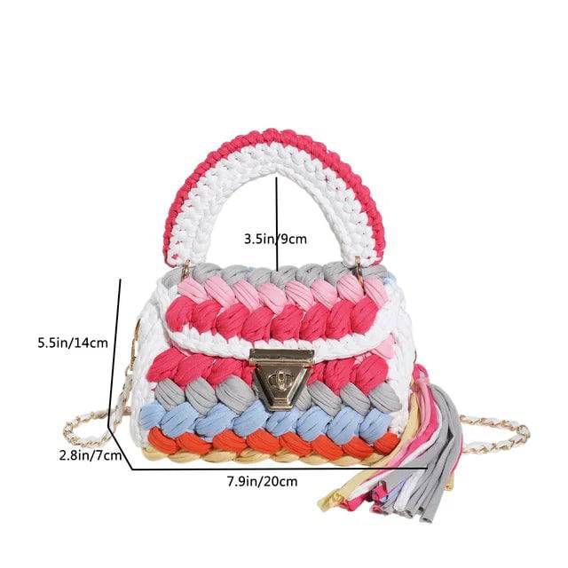 Crochet Woven Tassel Crossbody Bag - Ra The Boutique -  - #tag1# - #tag2#