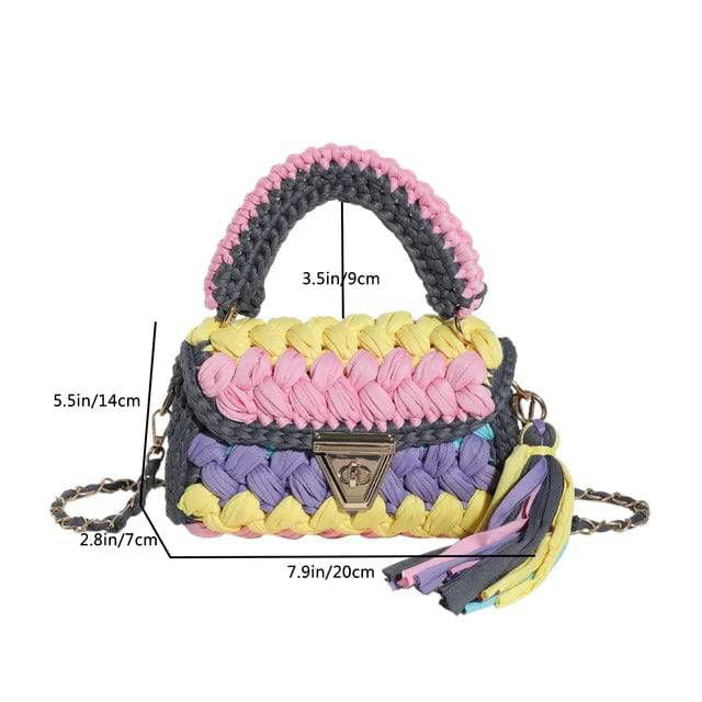 Crochet Woven Tassel Crossbody Bag - Ra The Boutique -  - #tag1# - #tag2#
