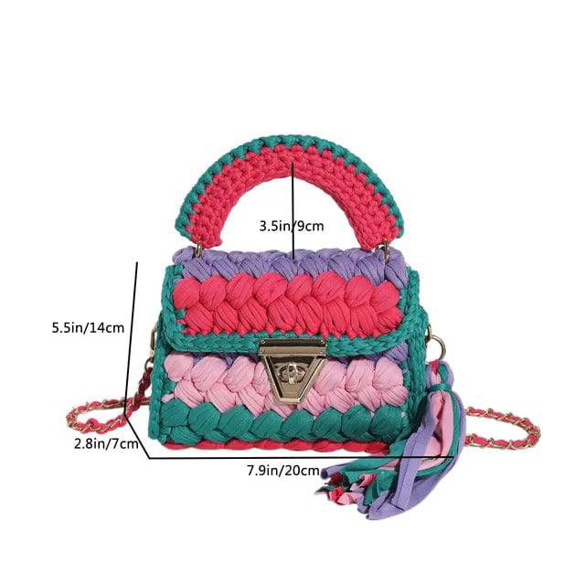 Crochet Woven Tassel Crossbody Bag - Ra The Boutique -  - #tag1# - #tag2#