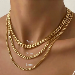 Curb Chain Necklace – Stainless Steel or 18k Gold Plated, Hypoallergenic, Custom Fit - Ra The Boutique - 
