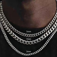 Curb Chain Necklace – Stainless Steel or 18k Gold Plated, Hypoallergenic, Custom Fit - Ra The Boutique - 