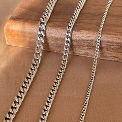 Curb Chain Necklace – Stainless Steel or 18k Gold Plated, Hypoallergenic, Custom Fit - Ra The Boutique - 