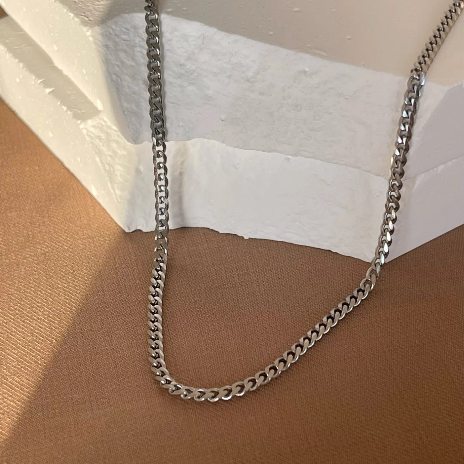 Curb Chain Necklace – Stainless Steel or 18k Gold Plated, Hypoallergenic, Custom Fit - Ra The Boutique - 