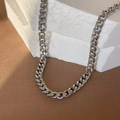 Curb Chain Necklace – Stainless Steel or 18k Gold Plated, Hypoallergenic, Custom Fit - Ra The Boutique - 