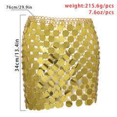 Dazzling Sequin Chainmail Party Festival Mini Skirt - Ra The Boutique