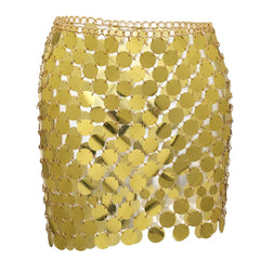 Dazzling Sequin Chainmail Party Festival Mini Skirt - Ra The Boutique