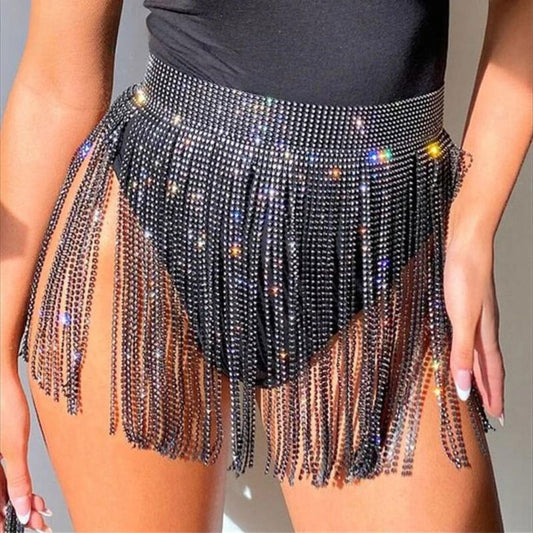 Diamante Fringe Belt - Ra The Boutique - Belts - #tag1# - #tag2#