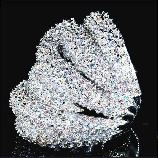 Diamante Jewel Encrusted Oversized Statement Cocktail Ring - Ra The Boutique