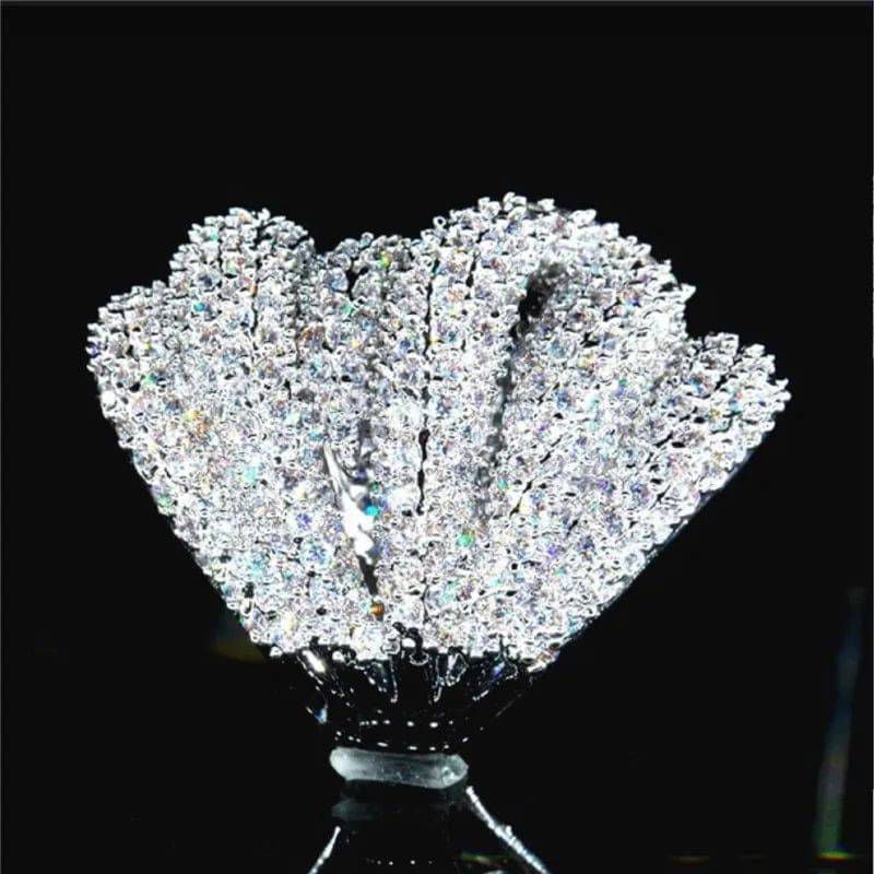 Diamante Jewel Encrusted Oversized Statement Cocktail Ring - Ra The Boutique