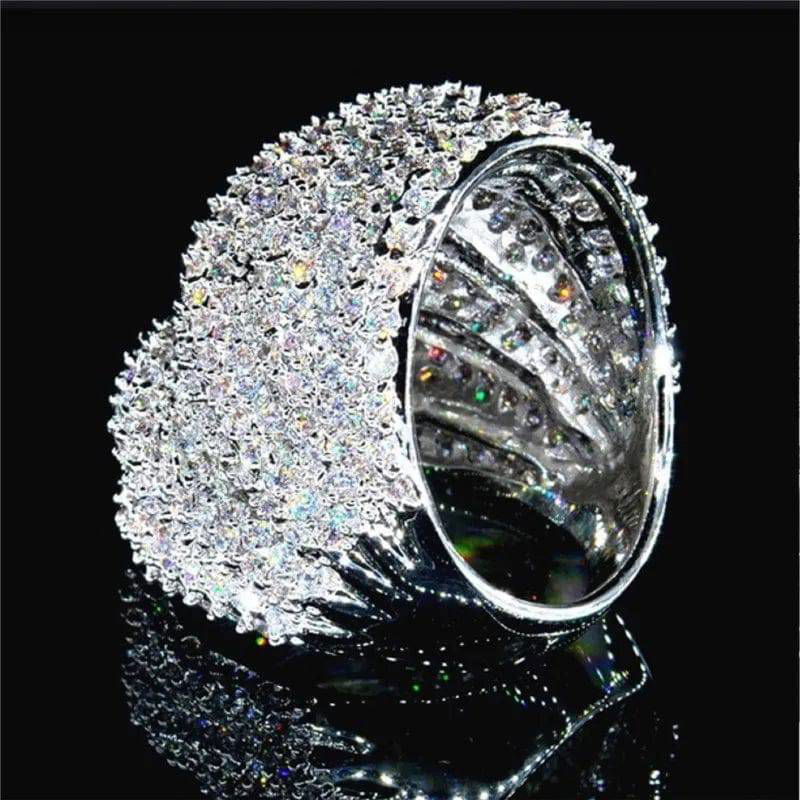 Diamante Jewel Encrusted Oversized Statement Cocktail Ring - Ra The Boutique