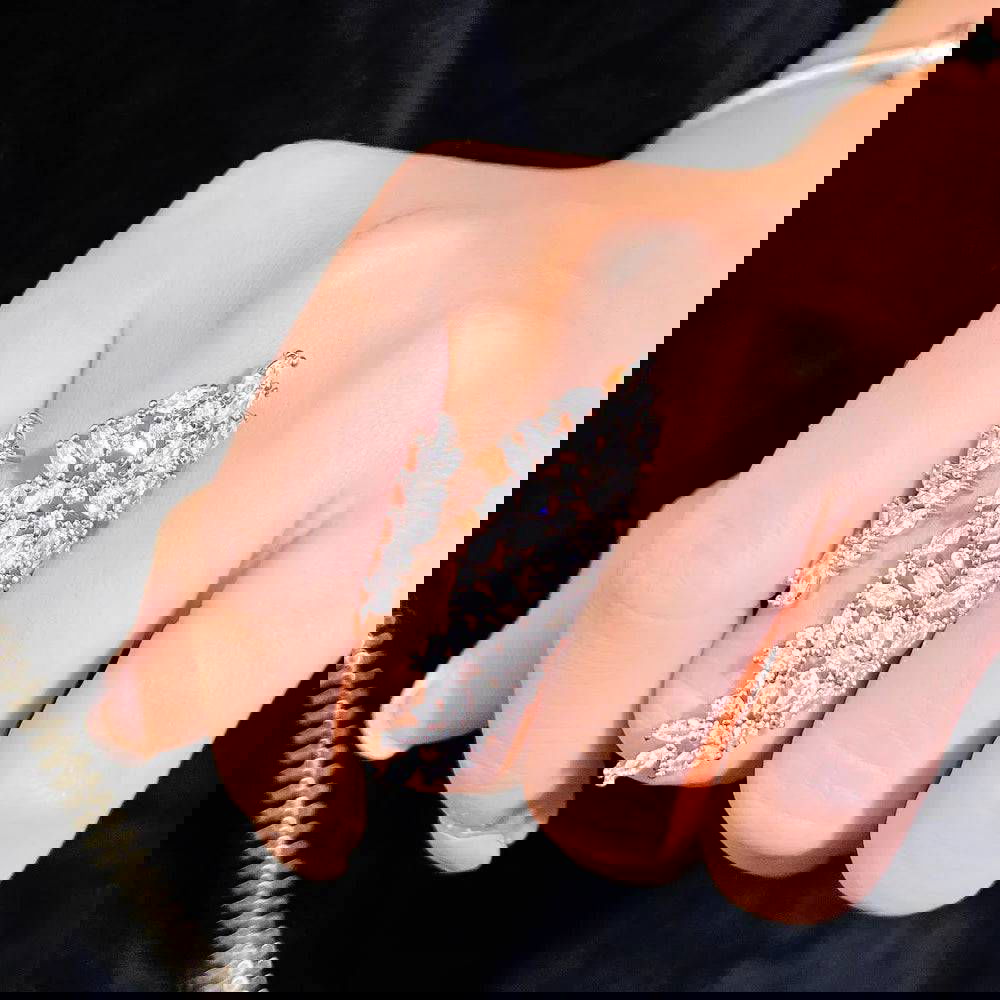 Diamante Oversized Adjustable Floral Statement Cocktail Ring - Ra The Boutique