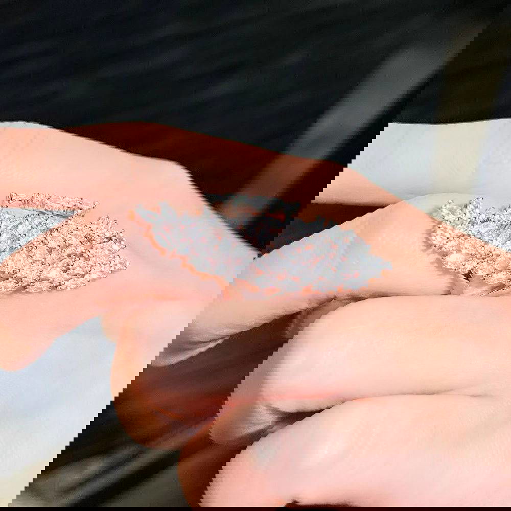 Diamante Oversized Adjustable Floral Statement Cocktail Ring - Ra The Boutique