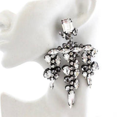 Diamante Rhinestone Bling Oversized Statement Earrings - Ra The Boutique