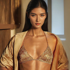 Diamante Triangle Chain Bra - Ra The Boutique