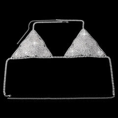 Diamante Triangle Chain Bra - Ra The Boutique