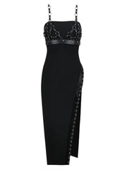 Edgy Vegan Leather Harness Dress - Ra The Boutique - 