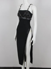 Edgy Vegan Leather Harness Dress - Ra The Boutique - 