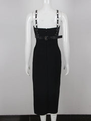 Edgy Vegan Leather Harness Dress - Ra The Boutique - 