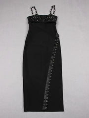 Edgy Vegan Leather Harness Dress - Ra The Boutique - 