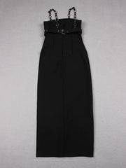 Edgy Vegan Leather Harness Dress - Ra The Boutique - 