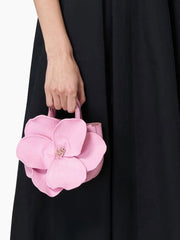 Flower Shaped Vegan Leather Bag with Detachable Chain Strap - Ra The Boutique