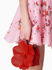 Flower Shaped Vegan Leather Bag with Detachable Chain Strap - Ra The Boutique