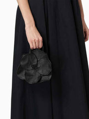 Flower Shaped Vegan Leather Bag with Detachable Chain Strap - Ra The Boutique