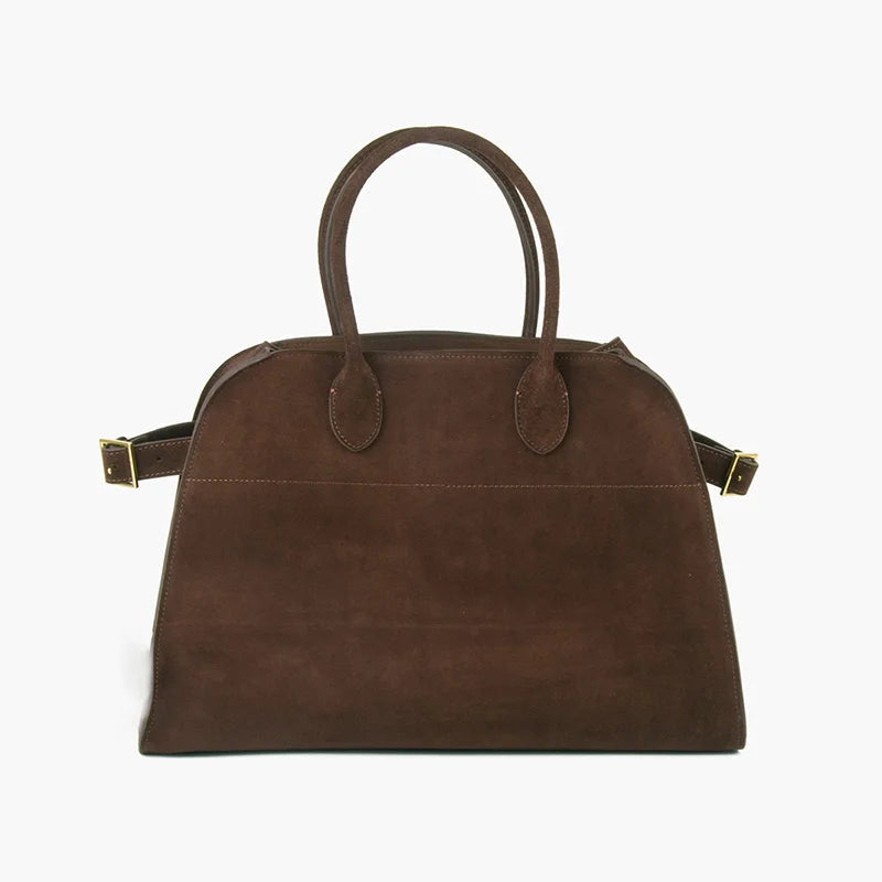 Genuine Nubuck Suede Leather Handbag - Ready for review - Ra The Boutique - 