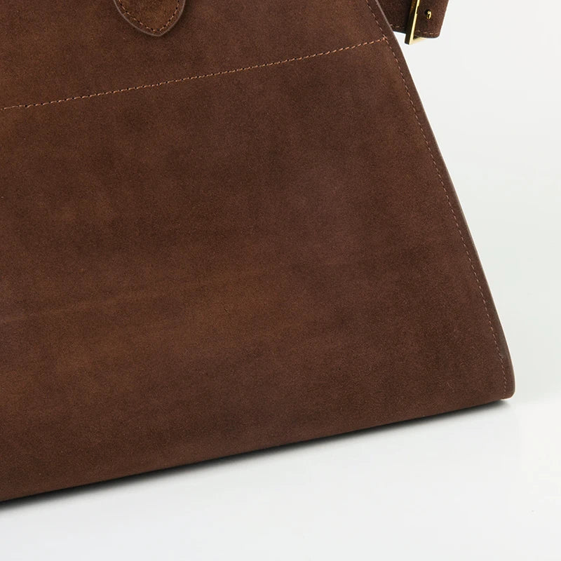 Genuine Nubuck Suede Leather Handbag - Ready for review - Ra The Boutique - 