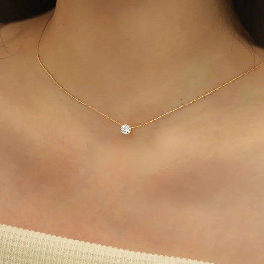 Hayseed Chain Diamante Necklace – Stainless Steel or 18k Gold Plated, Hypoallergenic - Ra The Boutique - 