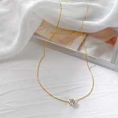 Hayseed Chain Diamante Necklace – Stainless Steel or 18k Gold Plated, Hypoallergenic - Ra The Boutique - 