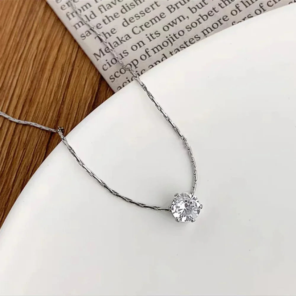 Hayseed Chain Diamante Necklace – Stainless Steel or 18k Gold Plated, Hypoallergenic - Ra The Boutique - 