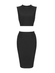 Heart Shaped Open Back Cut Out Bodycon Midi Dress - Ra The Boutique