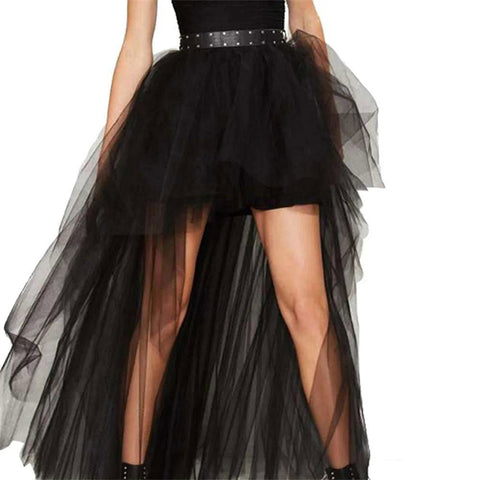 High Waist Tulle Hi-Low Hem Tutu Skirt - Ra The Boutique -  - #tag1# - #tag2#