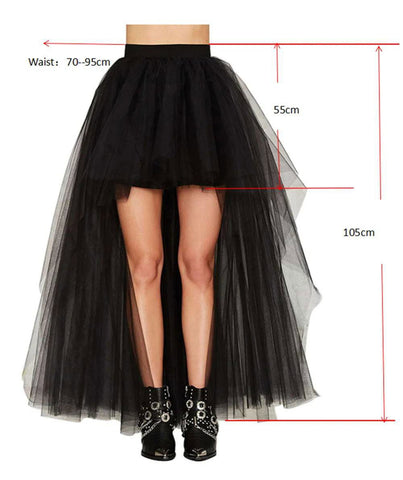 High Waist Tulle Hi-Low Hem Tutu Skirt - Ra The Boutique -  - #tag1# - #tag2#