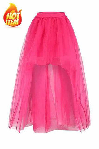 High Waist Tulle Hi-Low Hem Tutu Skirt - Ra The Boutique -  - #tag1# - #tag2#