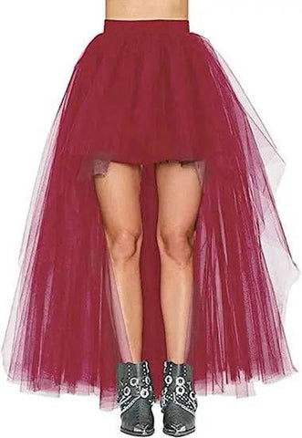 High Waist Tulle Hi-Low Hem Tutu Skirt - Ra The Boutique -  - #tag1# - #tag2#