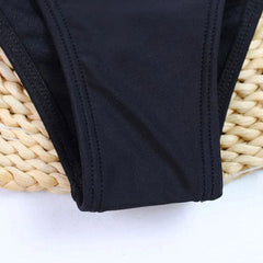 High Waisted Contrast Trim Bikini with Side Tie Bottom – Flattering & Comfortable - Ra The Boutique - 