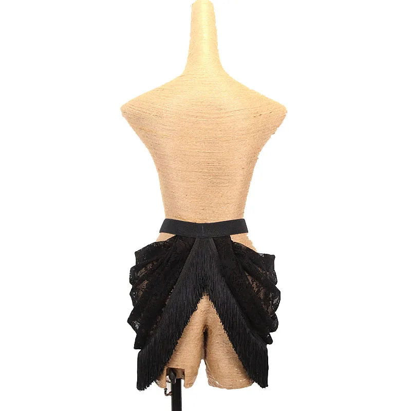 Lace and Fringe Waist Belt Skirt - Ra The Boutique