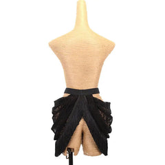 Lace and Fringe Waist Belt Skirt - Ra The Boutique
