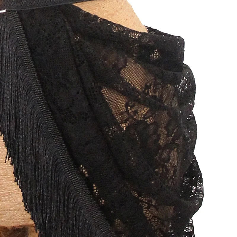 Lace and Fringe Waist Belt Skirt - Ra The Boutique