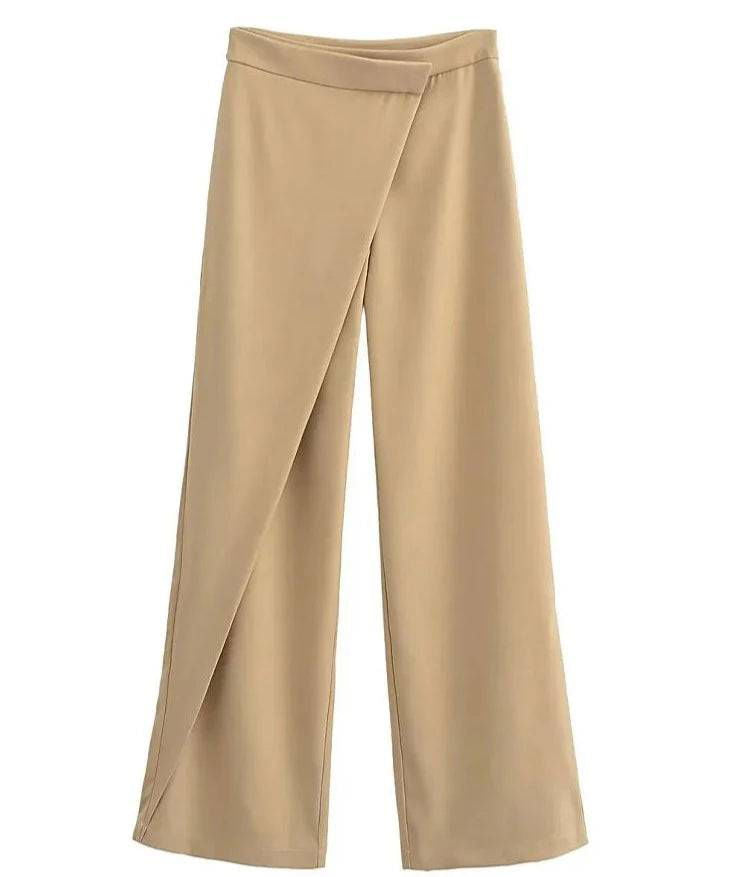Layered High Waisted Wide Leg Tailored Pants - Ra The Boutique -  - #tag1# - #tag2#