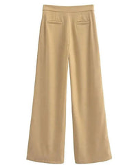 Layered High Waisted Wide Leg Tailored Pants - Ra The Boutique -  - #tag1# - #tag2#