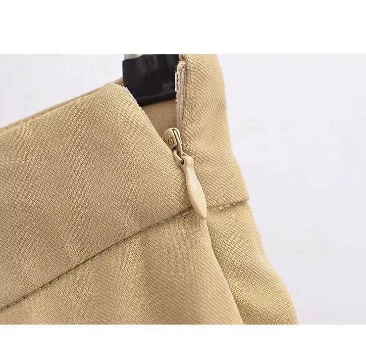 Layered High Waisted Wide Leg Tailored Pants - Ra The Boutique -  - #tag1# - #tag2#