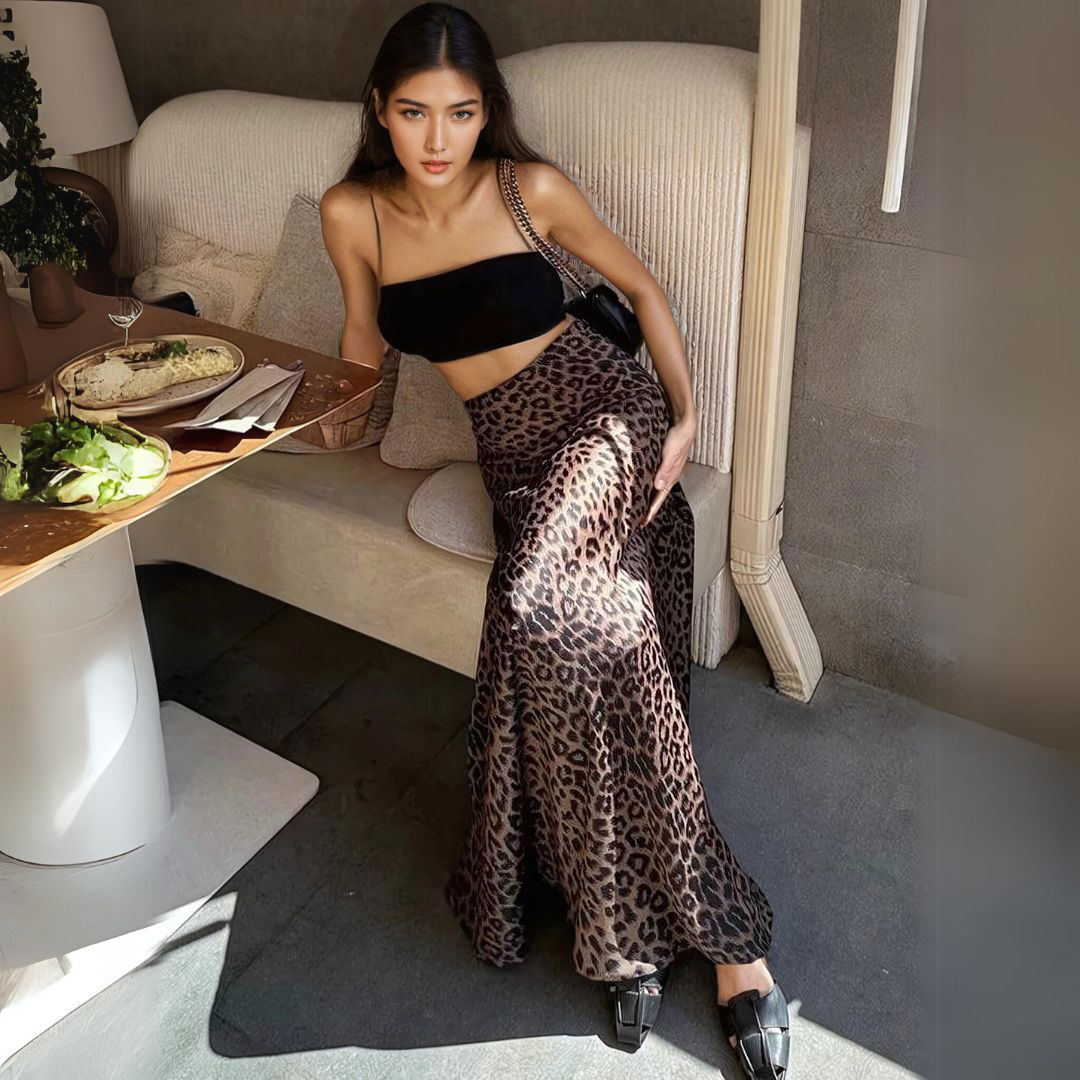 Leopard Print High Waisted Maxi Skirt - Ra The Boutique