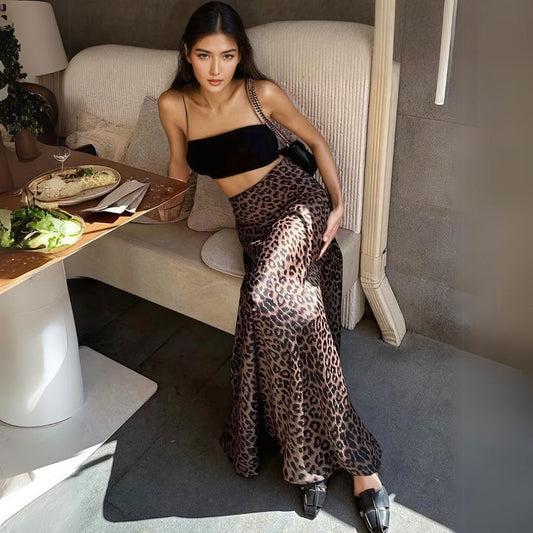 Leopard Print High Waisted Maxi Skirt - Ra The Boutique